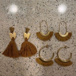 3 pairs of Madewell earrings